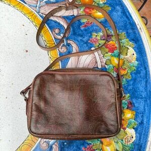 Etro Milano Italian Leather Crossbody Bag Paisley Print Vintage‎ Purse